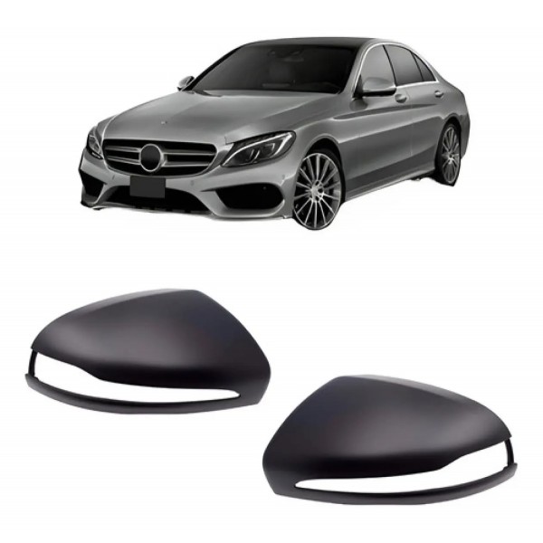 Par Capa Retrovisor Mercedes Classe C 2015 A 2018 Com Furo