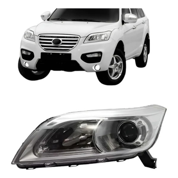 Farol Lifan X60 2013 A 2016 Manual C/ Led C/ Projetor
