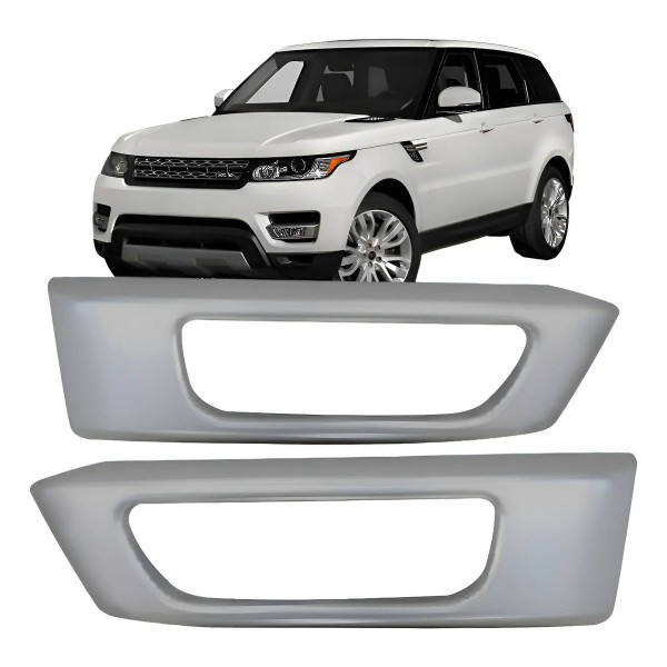 Par Moldura Milha Auxiliar Range Rover Sport 14 A 18 Prata Prata Ambos Os Lados