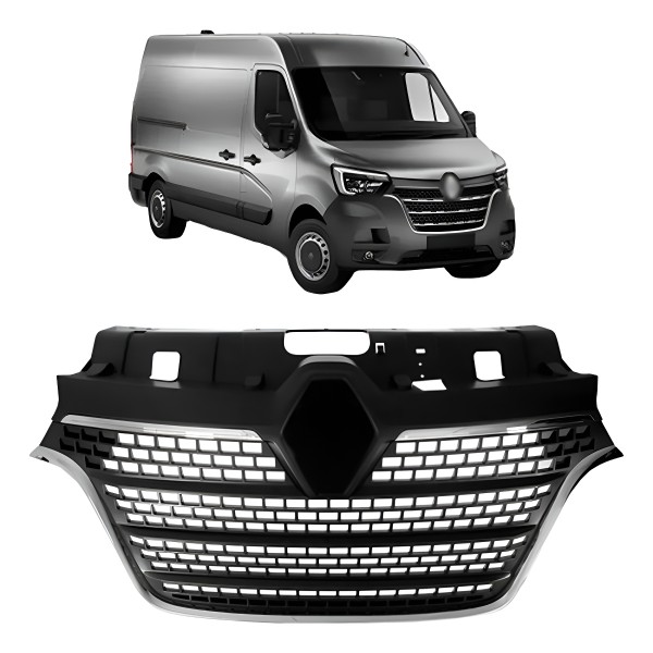 Grade Renault Master 2022 2023 3 Frisos Cromado S/ Emblema