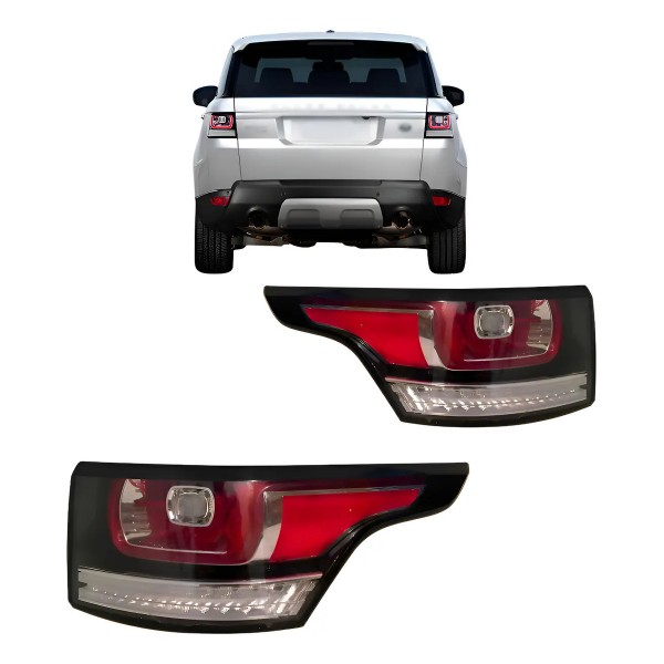 Par Lanterna Traseira Range Rover Sport 2014 A 2018 Com Led Ambos Lados Vermelho