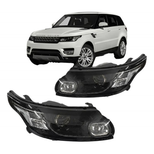 Par Farol Range Rover Sport 2014 A 2018 Mascara Negra Xenon