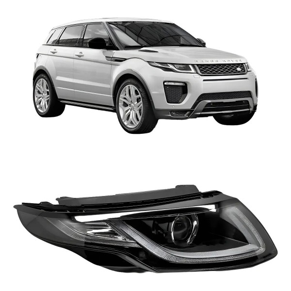 Farol Dianteiro Evoque 2016 A 2019 D3s Com Led 10 Pinos