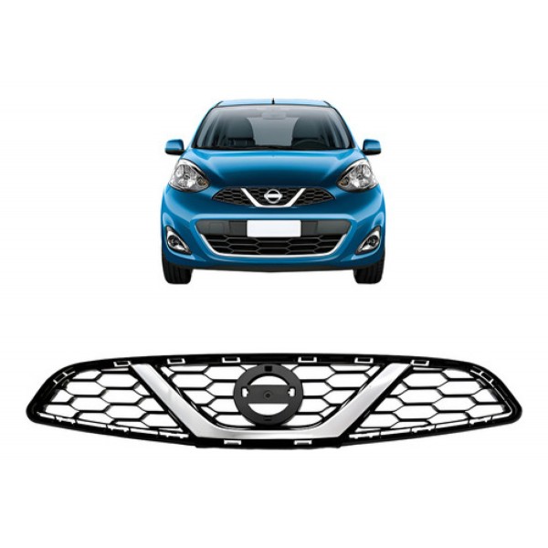 Grade Parachoque Central March 2015 A 2018 C/ Friso Cromado