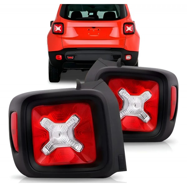 Par Lanterna Traseira Renegade 2015 2016 2017 Vermelho