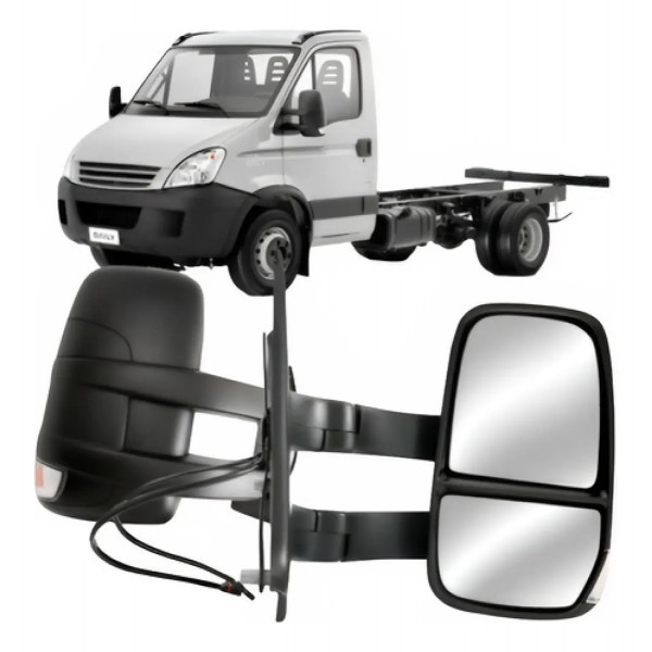 Par Retrovisor Iveco Daily 2008 A 2022 Fixo Longo Com Pisca