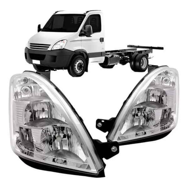 Par Farol Para Iveco Daily 2008 A 2020 Elétrico Com Motor Ambos Lados
