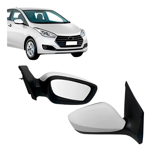 Retrovisor Externo Hb20 2012 A 2019 Branco Eletrico