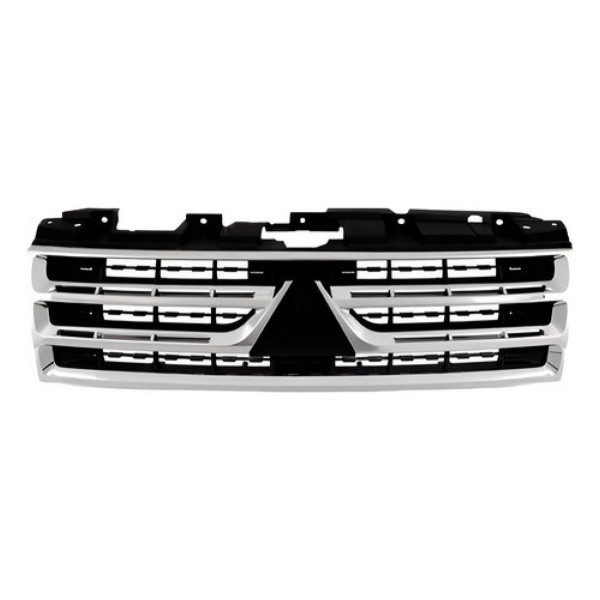 Grade Radiador Pajero Full 11 A 15 Preto E Cromado Preto