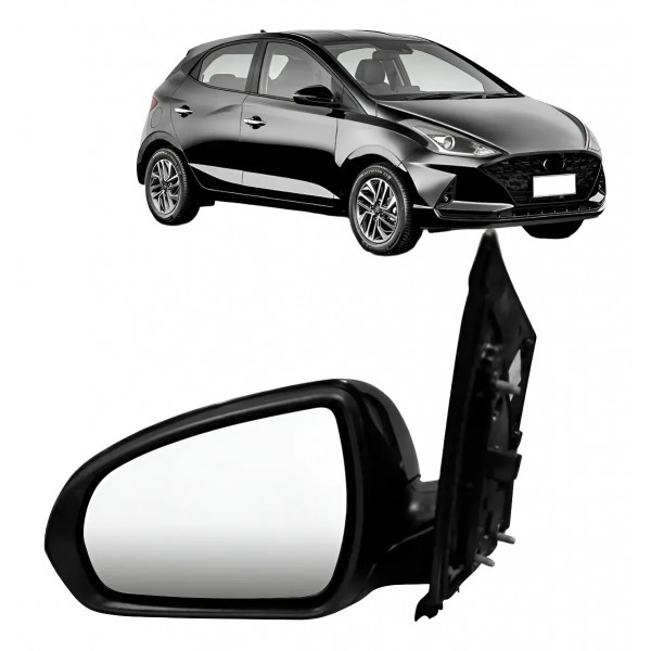 Retrovisor Elétrico Hb20 2020 A 2024 C/ Pisca Capa Preta