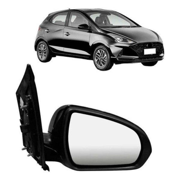 Retrovisor Elétrico Hb20 2020 A 2024 C/ Pisca Capa Preta