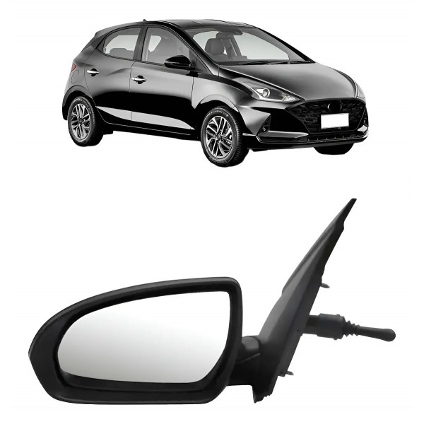 Retrovisor Hb20 2020 A 2024 C/ Controle Capa Texturizada