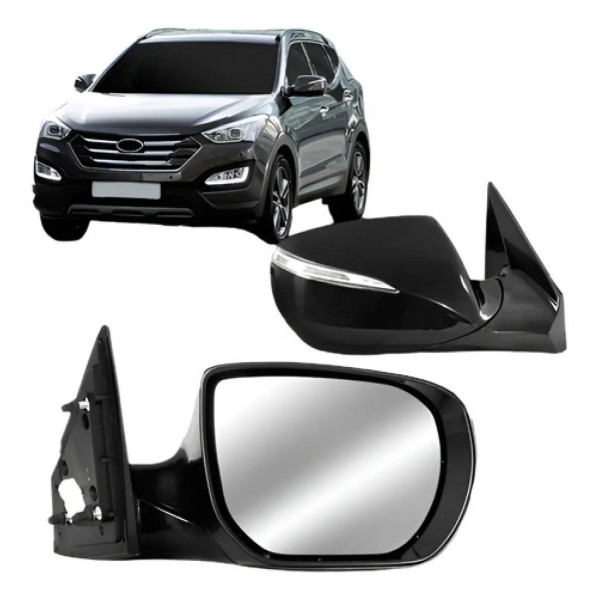 Par Retrovisor Santa Fe 2014 A 2019  Elet Ret C/pisca Aque