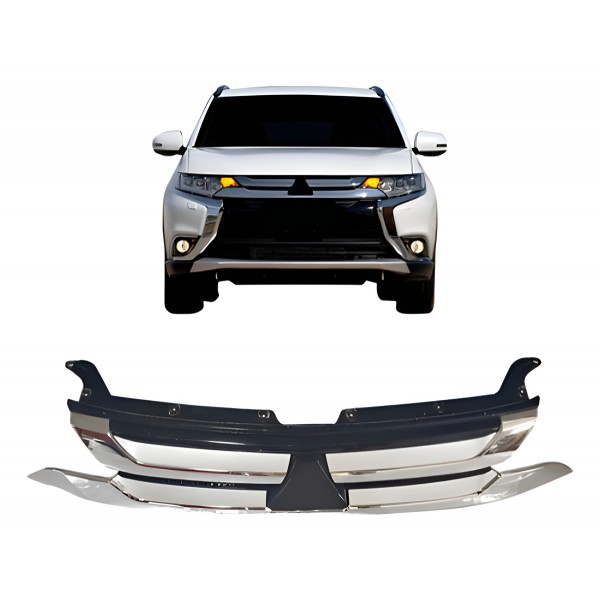 Grade Radiador Outlander 2016 A 2018 Cromado Prateado