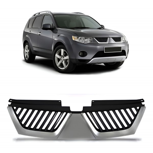 Grade Radiador Outlander 2007 2008 2009 Moldura Cinza