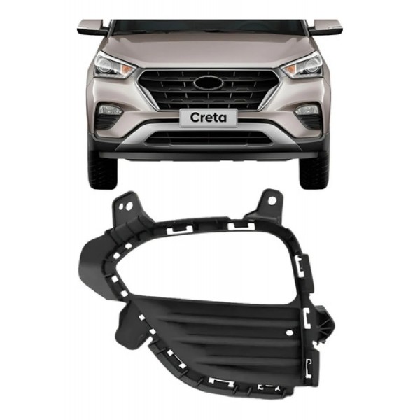 Moldura Milha Auxiliar Para Hyundai Creta 17 18 19 Com Furo