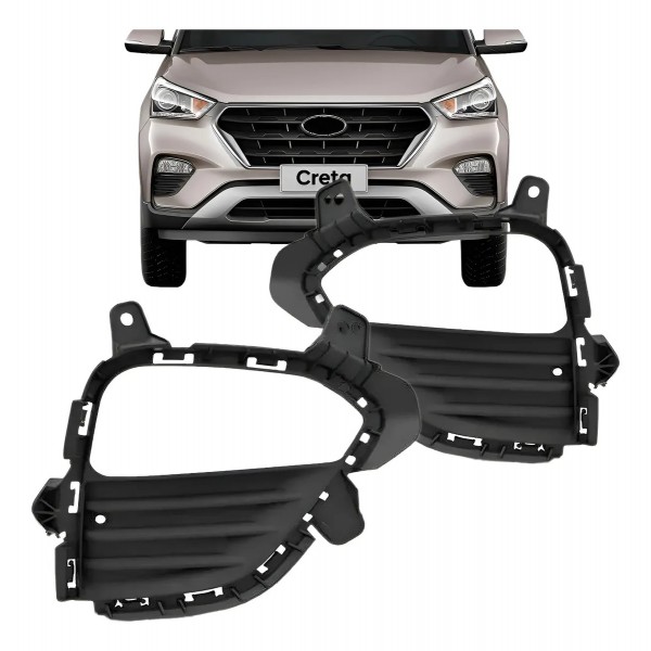 Grade Milha Auxiliar Hyundai Creta 2017 2018 2019 Com Furo