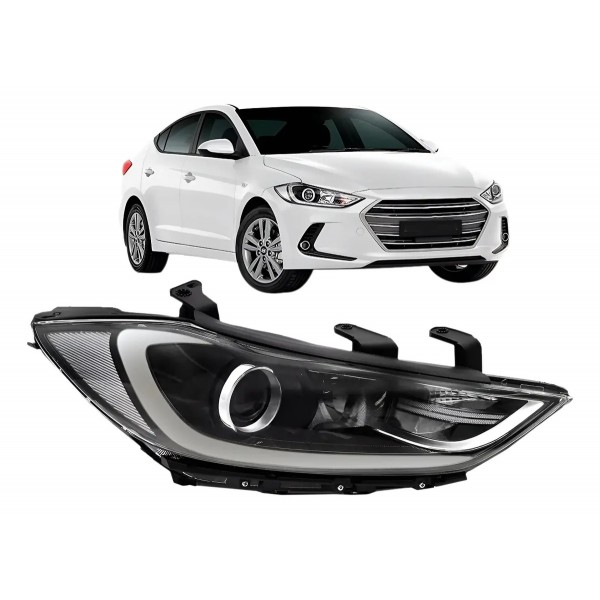 Farol Eletrico Elantra 2017 2018 C/ Motor E Projetor S/ Led