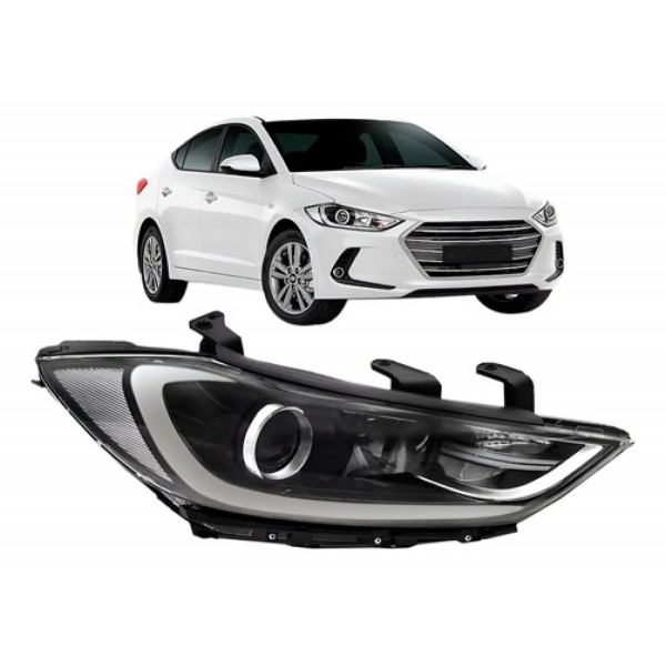 Farol Eletrico Elantra 2017 2018 C/ Motor E Projetor S/ Led
