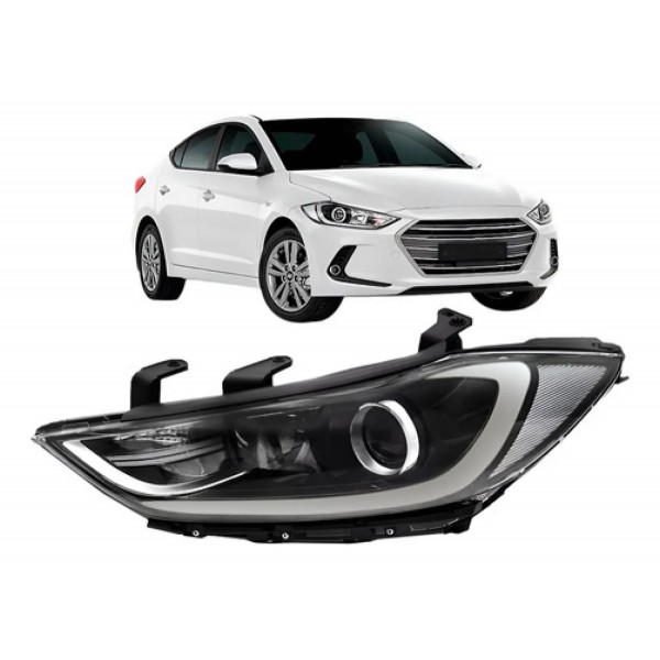 Farol Eletrico Elantra 2017 2018 C/ Motor E Projetor S/ Led