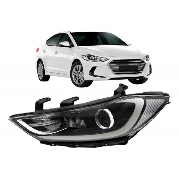 Farol Eletrico Elantra 2017 2018 C/ Motor E Projetor S/ Led