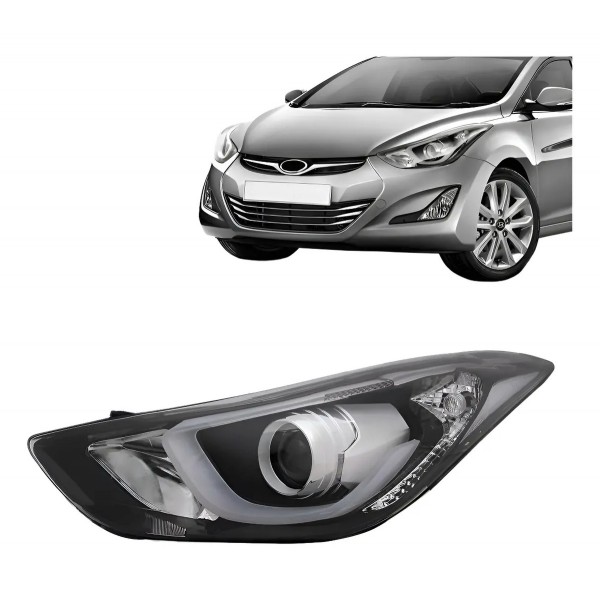 Farol Elantra 2014 2015 2016 Eletrico Com Motor Com Led