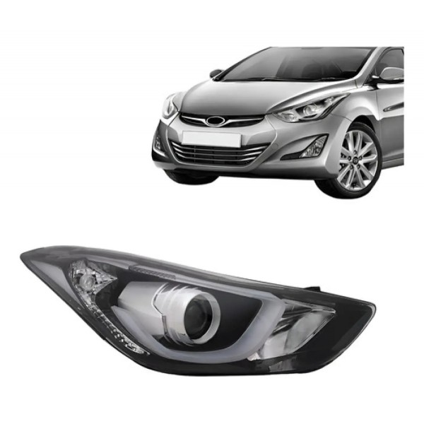 Farol Elantra 2014 2015 2016 Eletrico Com Motor Com Led