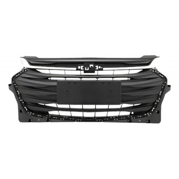 Grade Radiador Onix 2020 A 2022 Com Furo Para Friso - Preto