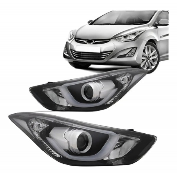 Par Farol Elantra 2014 2015 2016 Eletrico Com Motor Com Led