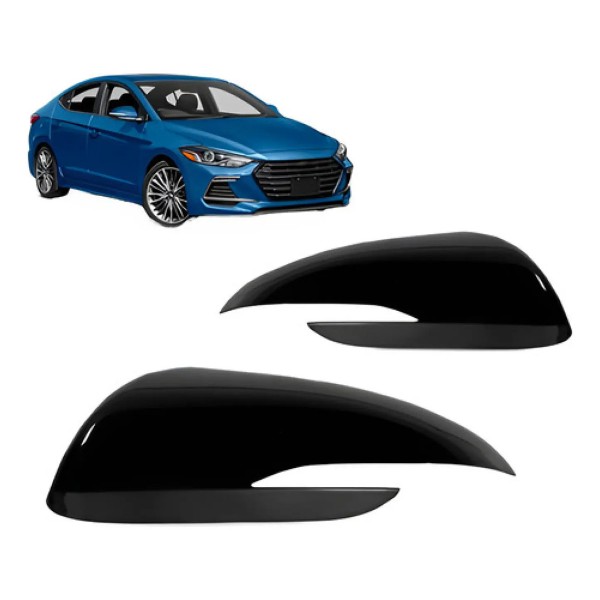 Par Capa De Retrovisor Elantra 2017 2018 Preto