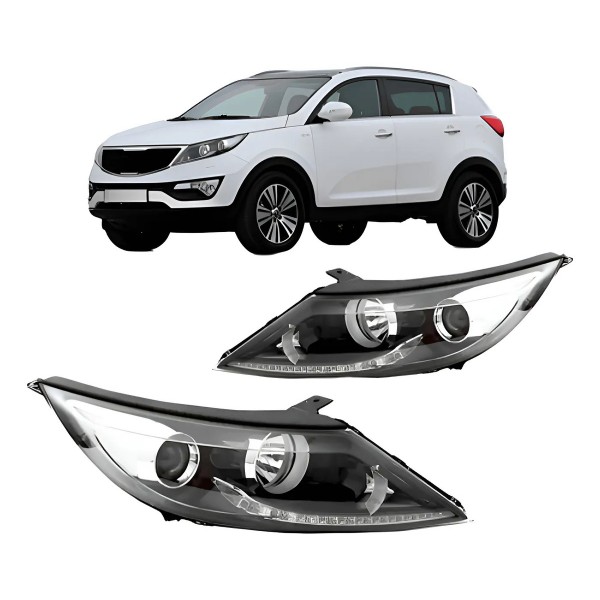 Par Farol Sportage 2011 A 2016 Eletrico Sem Motor Com Led