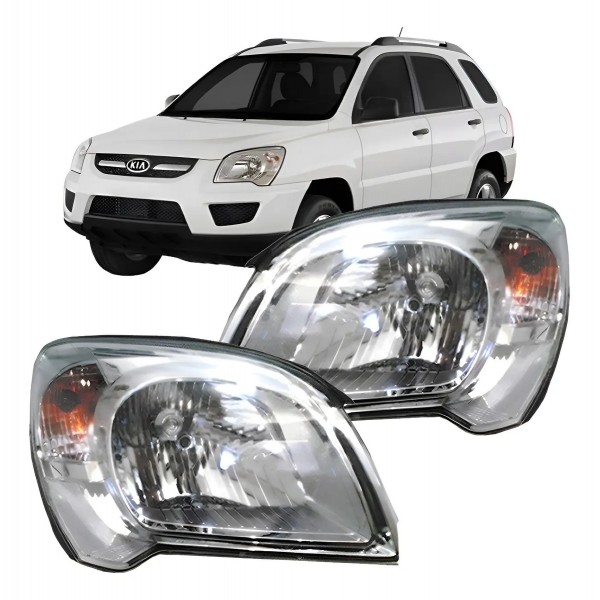 Par Farol Kia Sportage 2009 2010 2011 Cromado Ambos Lados