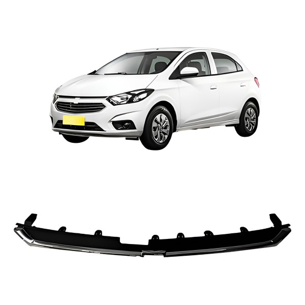 Grade Radiador Onix/prisma 17/ 2019 Superior C/friso Cinza