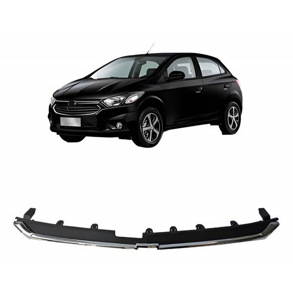 Grade Superior Onix Prisma 2017 A 2019 Preta C/friso Cromado