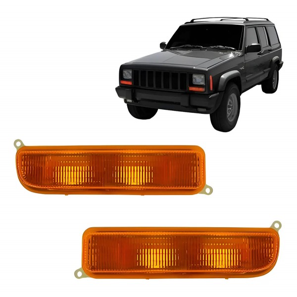 Par Pisca Seta Cherokee Sport 1997 A 2002 Ambar Inferior Laranja