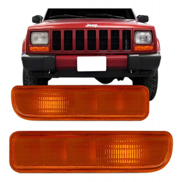 Par Pisca Lanterna Dianteira Cherokee Sport 1997 Até 2002 Âmbar