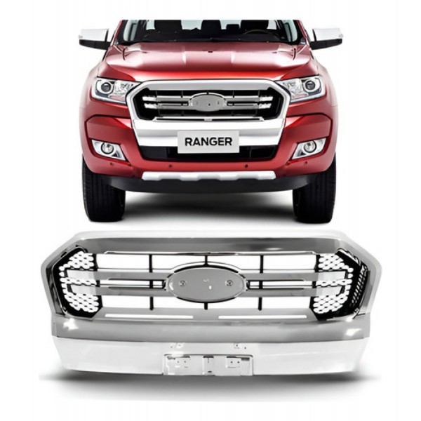 Grade Radiador Ranger 2017 A 2019 Modelo 2020 Cromado Cromado