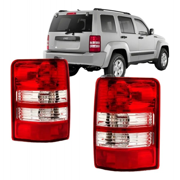 Par Lanterna Traseira Cherokee Sport 2008 A 2012 Vermelho