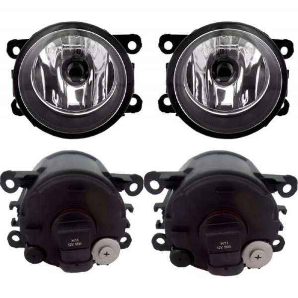 Kit Farol Auxiliar Renegade 2015 À 2017 Grade Moldura Cinza