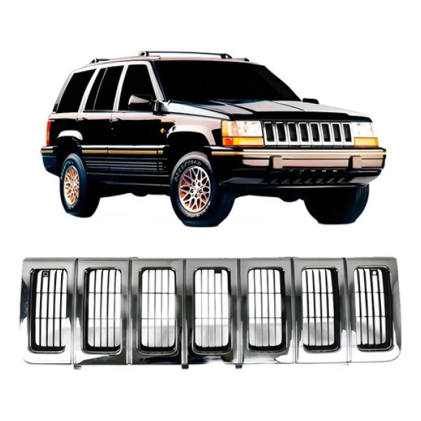 Grade Radiador Jeep Grand Cherokee 1996 1997 1998 Cromado