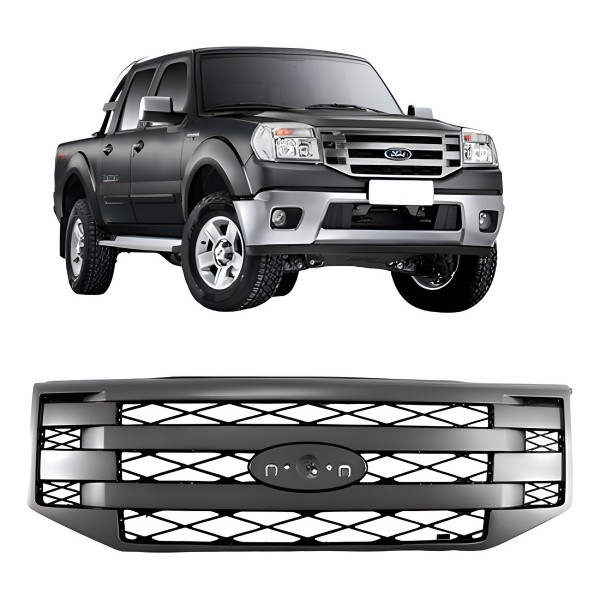 Grade Dianteira Ford Ranger 2010 2011 2012 Cinza Cinza