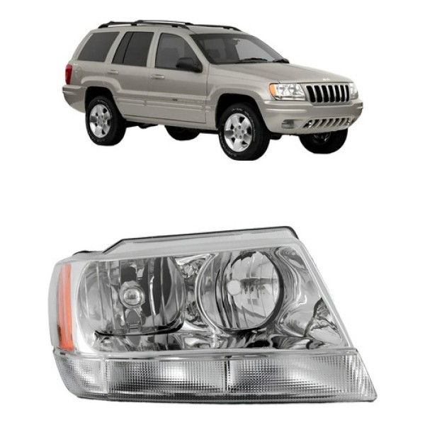Farol Grand Cherokee 1999 A 2001 Cromado