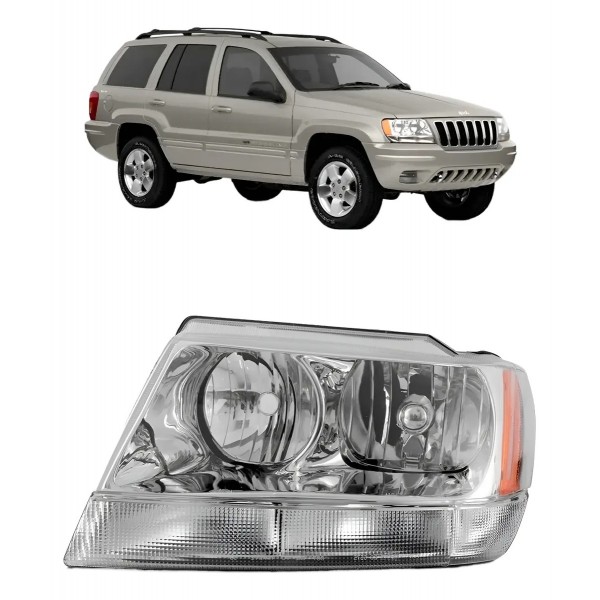 Farol Grand Cherokee 1999 A 2001 Cromado