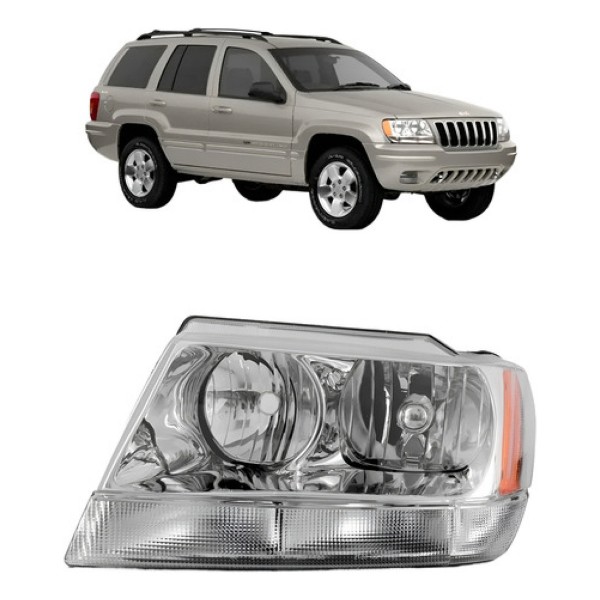 Farol Grand Cherokee 1999 A 2001 Cromado