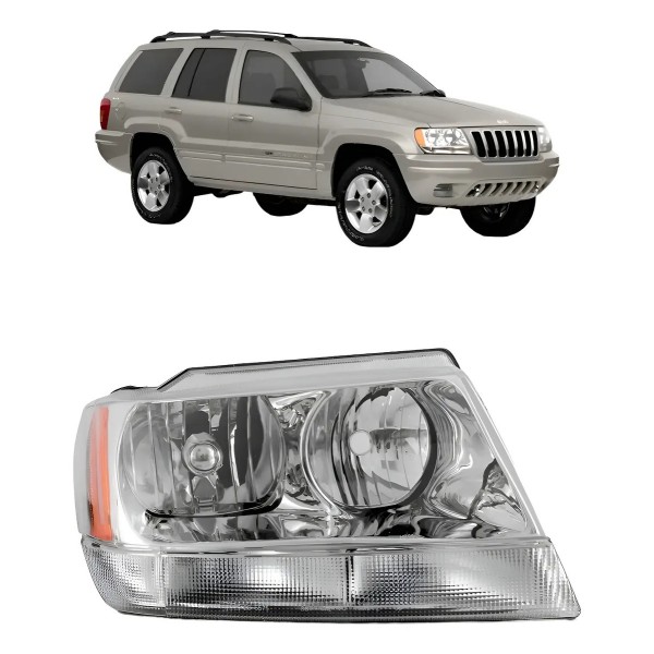Farol Grand Cherokee 1999 A 2001 Cromado
