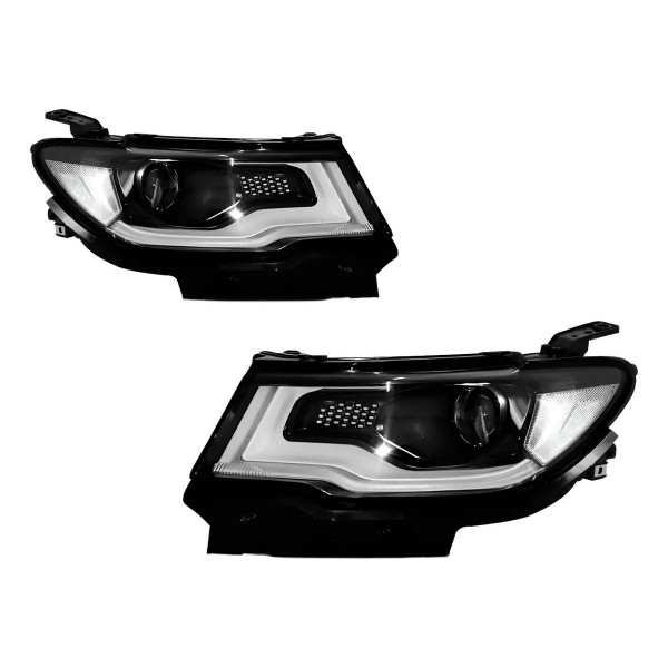 Par Farol Dianteiro Compass 2017 A 2018 Elétrico Led C/motor Ambos Lados