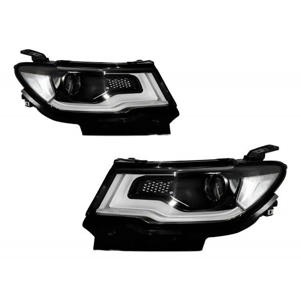 Par Farol Dianteiro Compass 2017 A 2018 Elétrico Led C/moto Ambos Lados