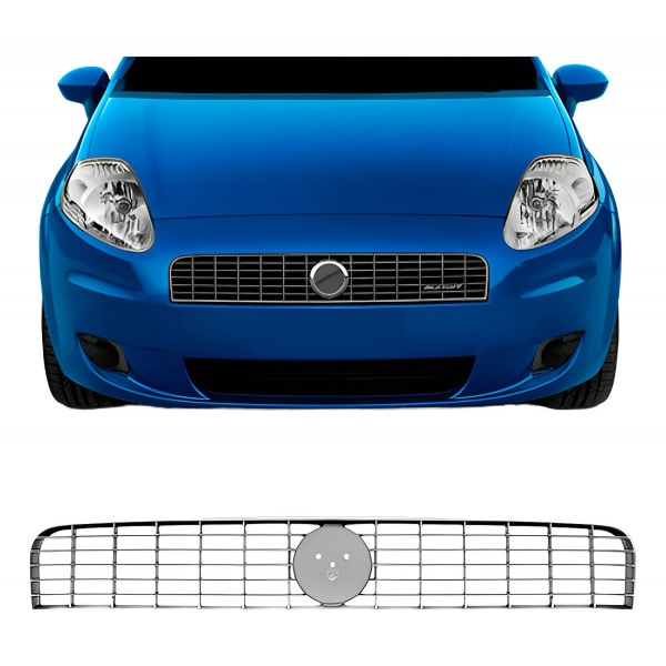 Tela Central Radiador Punto 2007 Até 2011 Prata