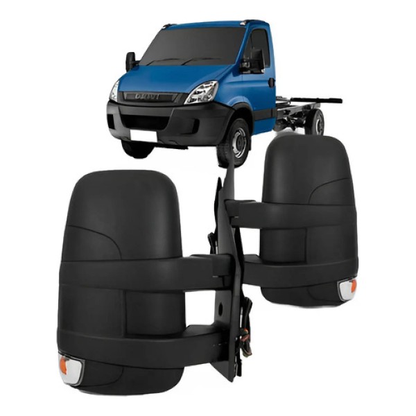 Par Retrovisor Iveco Daily 2008 A 2019 Fixo Curto Com Pisca