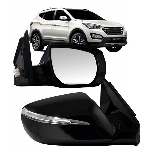 Espelho Retrovisor Santa Fe 14/2018 Retrátil Elétrico Ofer